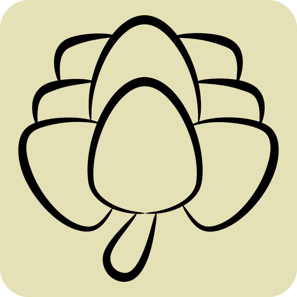 Icon Artichoke. related to Fruit and Vegetable symbol. hand drawn style. simple design editable. simple illustration vector