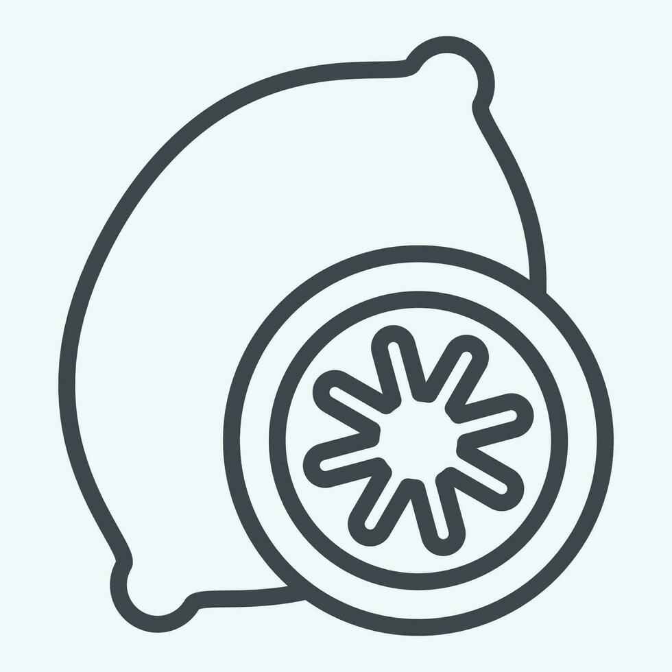 Icon Lemon. related to Fruit and Vegetable line style. simple design editable. simple illustration vector
