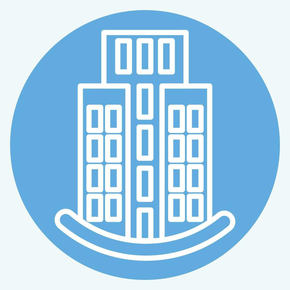Icon Skyscraper. related to Icon Building symbol. blue eyes style. simple design editable. simple illustration vector
