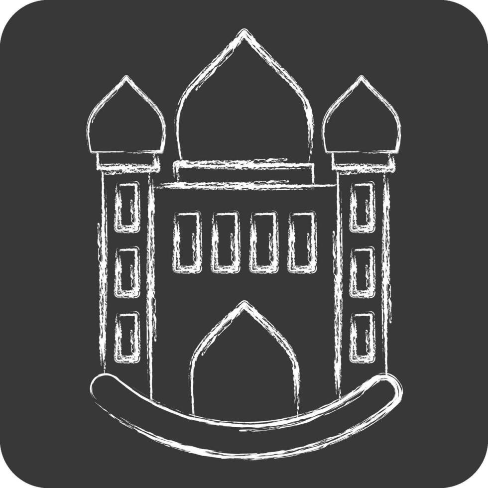 icono mezquita. relacionado a icono edificio símbolo. tiza estilo. sencillo diseño editable. sencillo ilustración vector