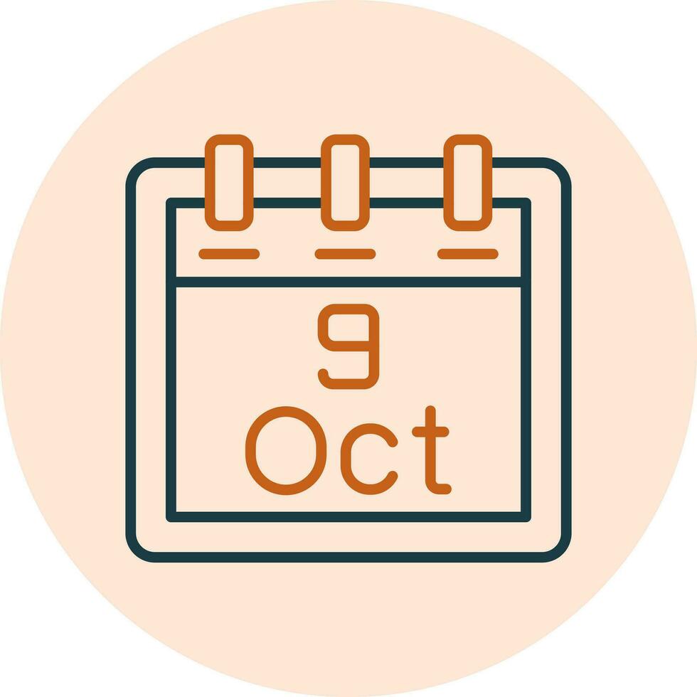 October 9 Vector Icon