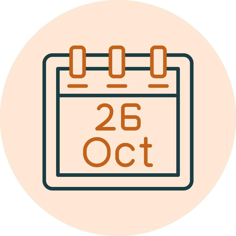 October 26 Vector Icon