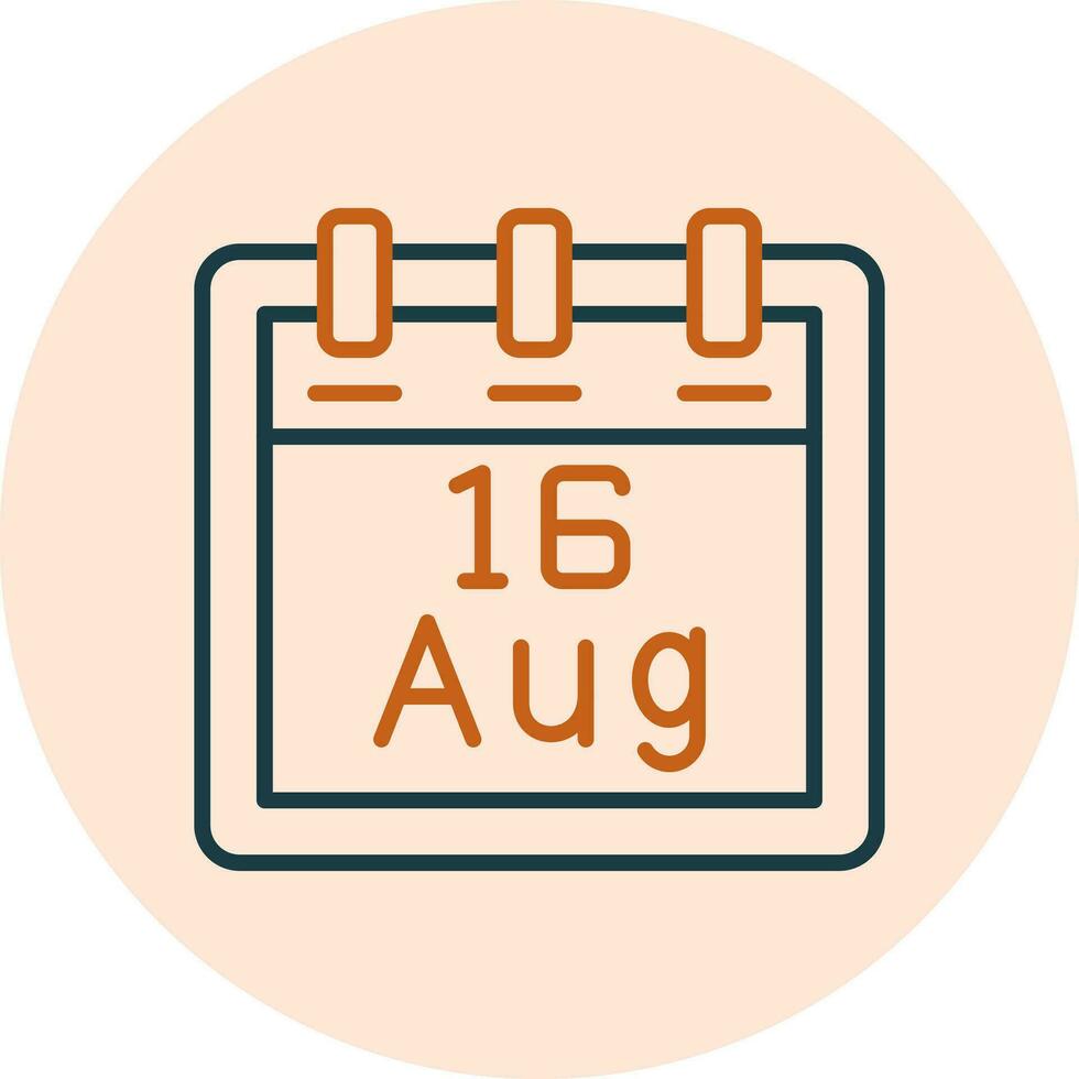 August 16 Vector Icon