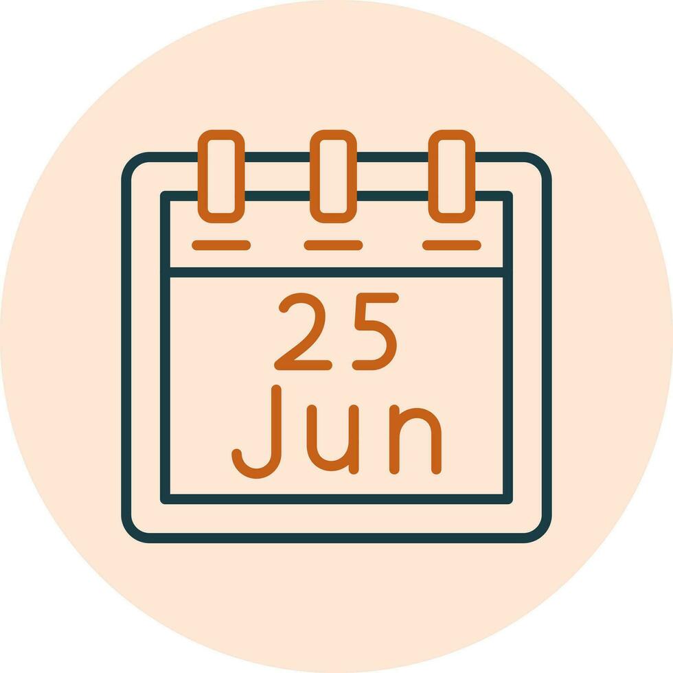 June 25 Vector Icon