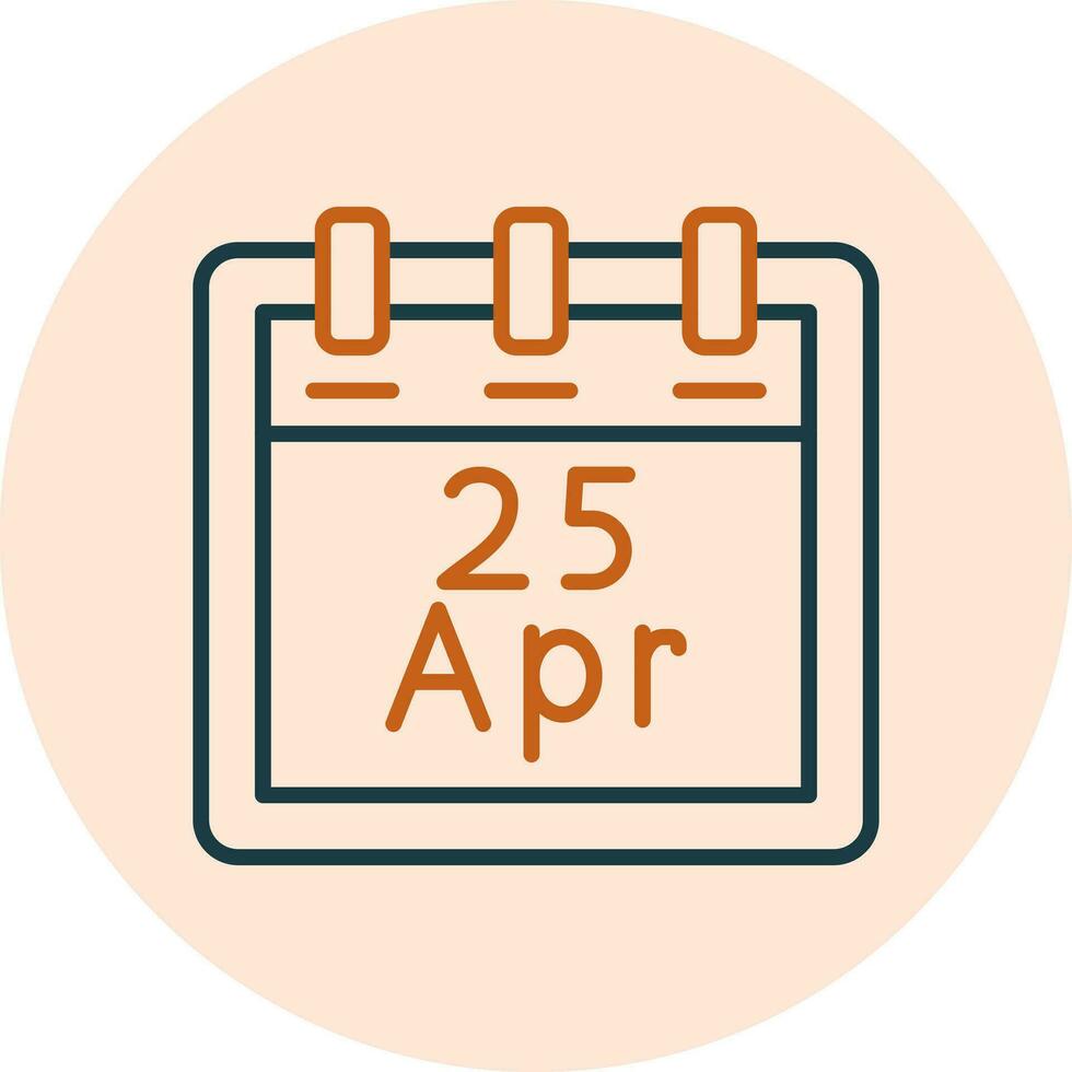 April 25 Vector Icon