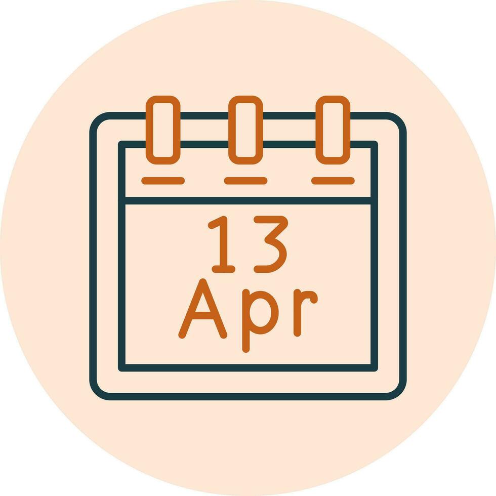 April 13 Vector Icon