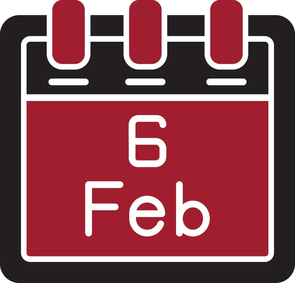 February 6 Vector Icon