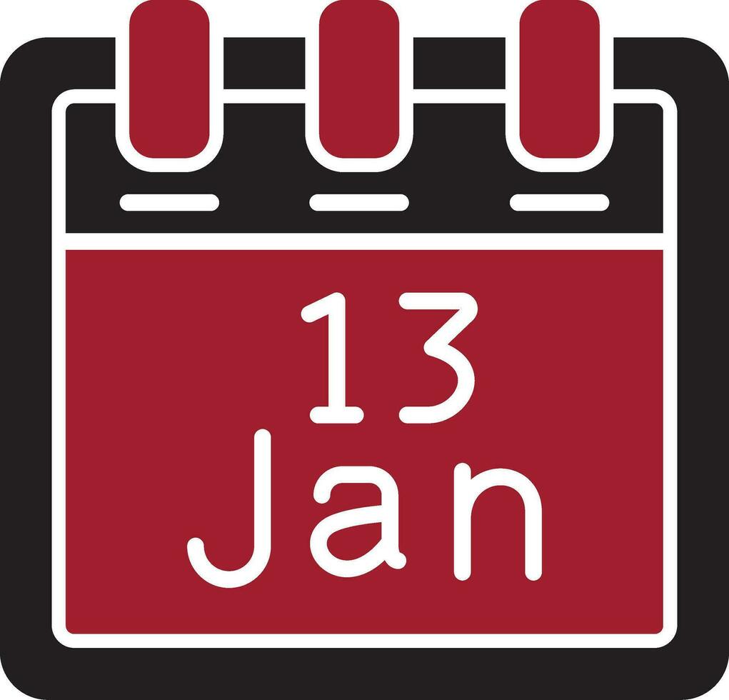 January 13 Vector Icon