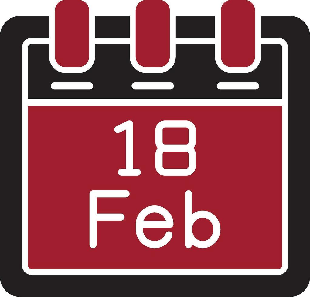 febrero 18 vector icono