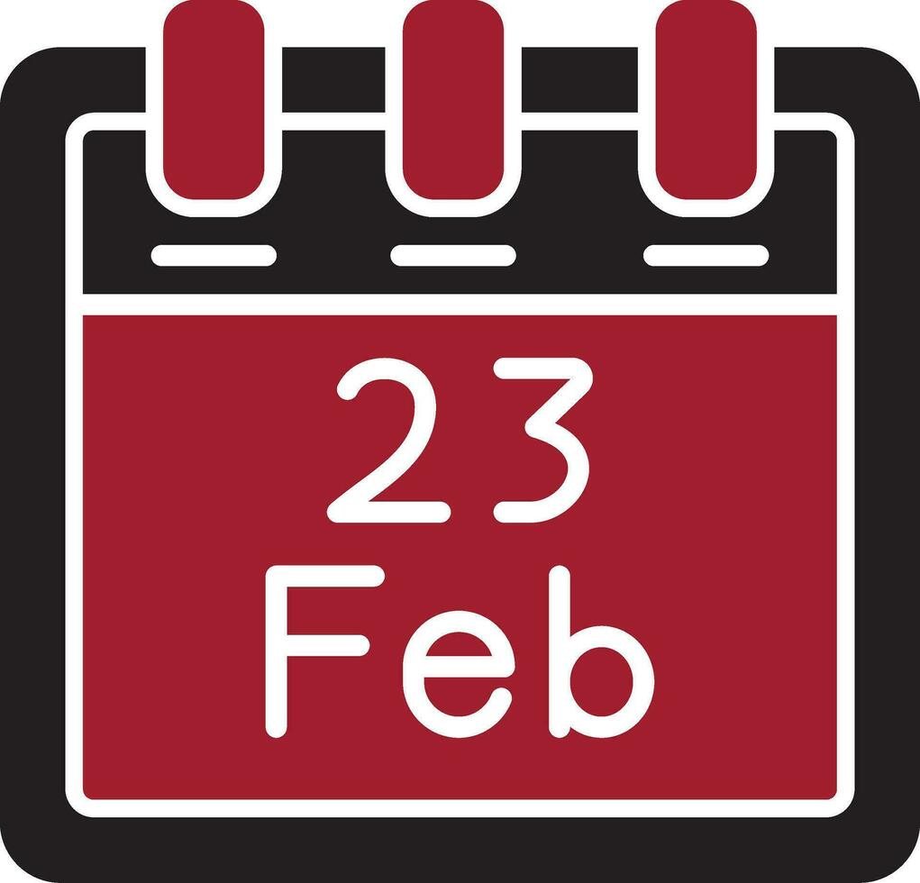 febrero 23 vector icono