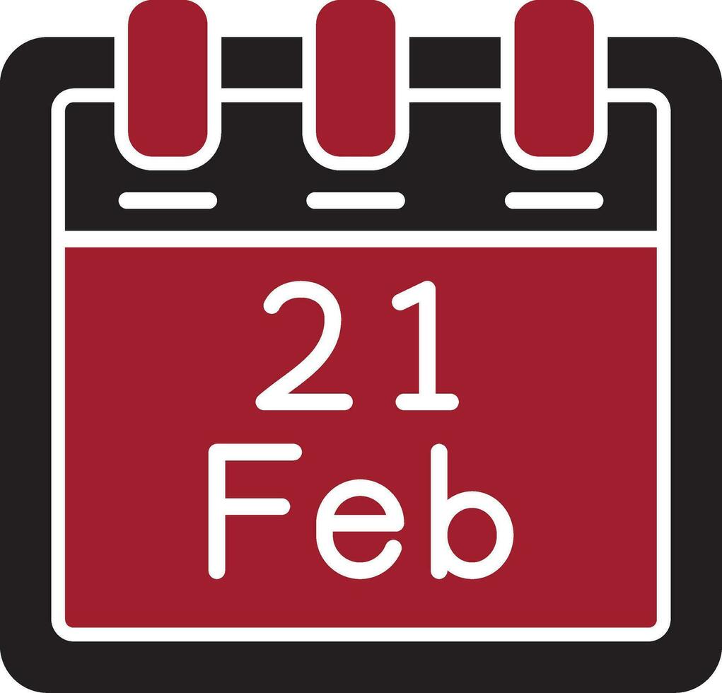 February 21 Vector Icon