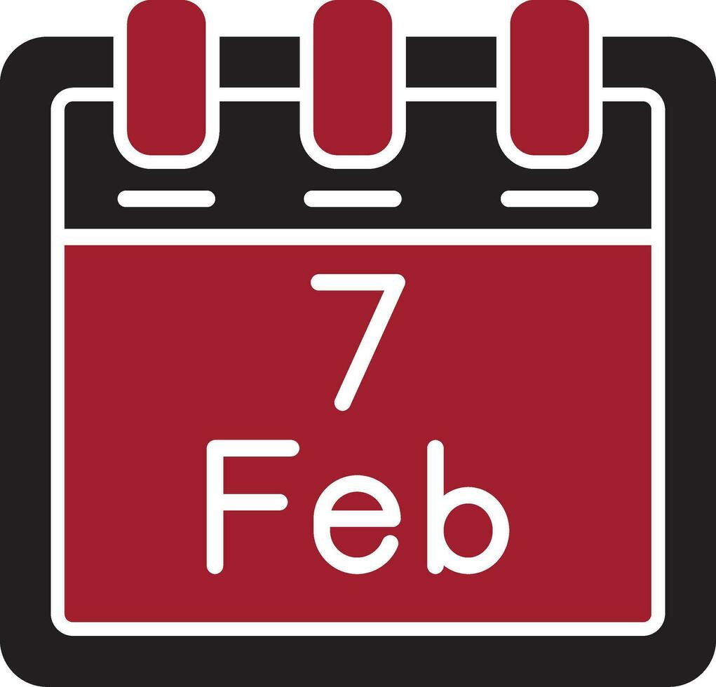 February 7 Vector Icon