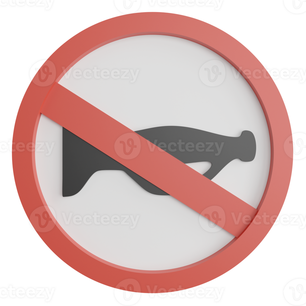 No horn sign clipart flat design icon isolated on transparent background, 3D render road sign and traffic sign concept png