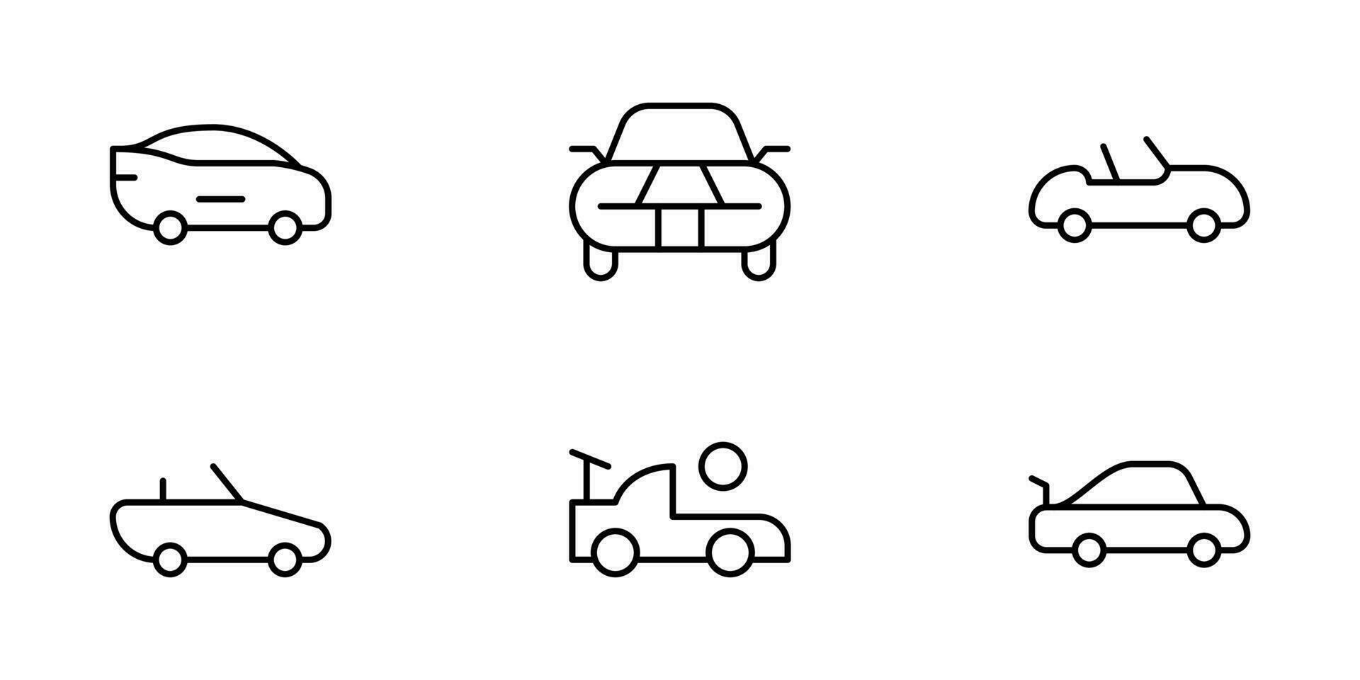 Sports car icon. race car, vector illustration. linear Editable Stroke. Line, Solid, Flat Line, thin style and Suitable for Web Page, Mobile App, UI, UX design.