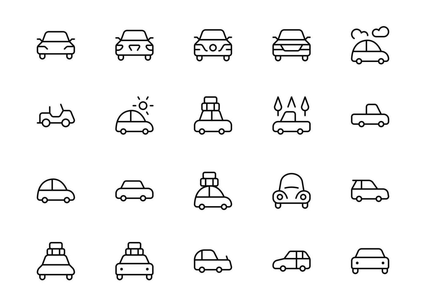 Car icon. vector illustration. linear Editable Stroke. Line, Solid, Flat Line, thin style and Suitable for Web Page, Mobile App, UI, UX design.