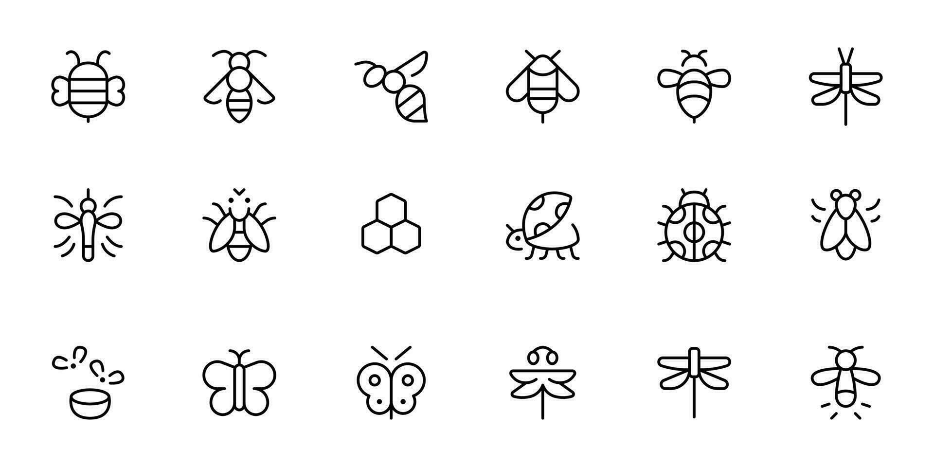 abeja icono, Miel, volador insecto relacionado iconos plano vector y ilustración, gráfico, editable ataque. adecuado para sitio web diseño, logo, aplicación, plantilla, y ui ux.