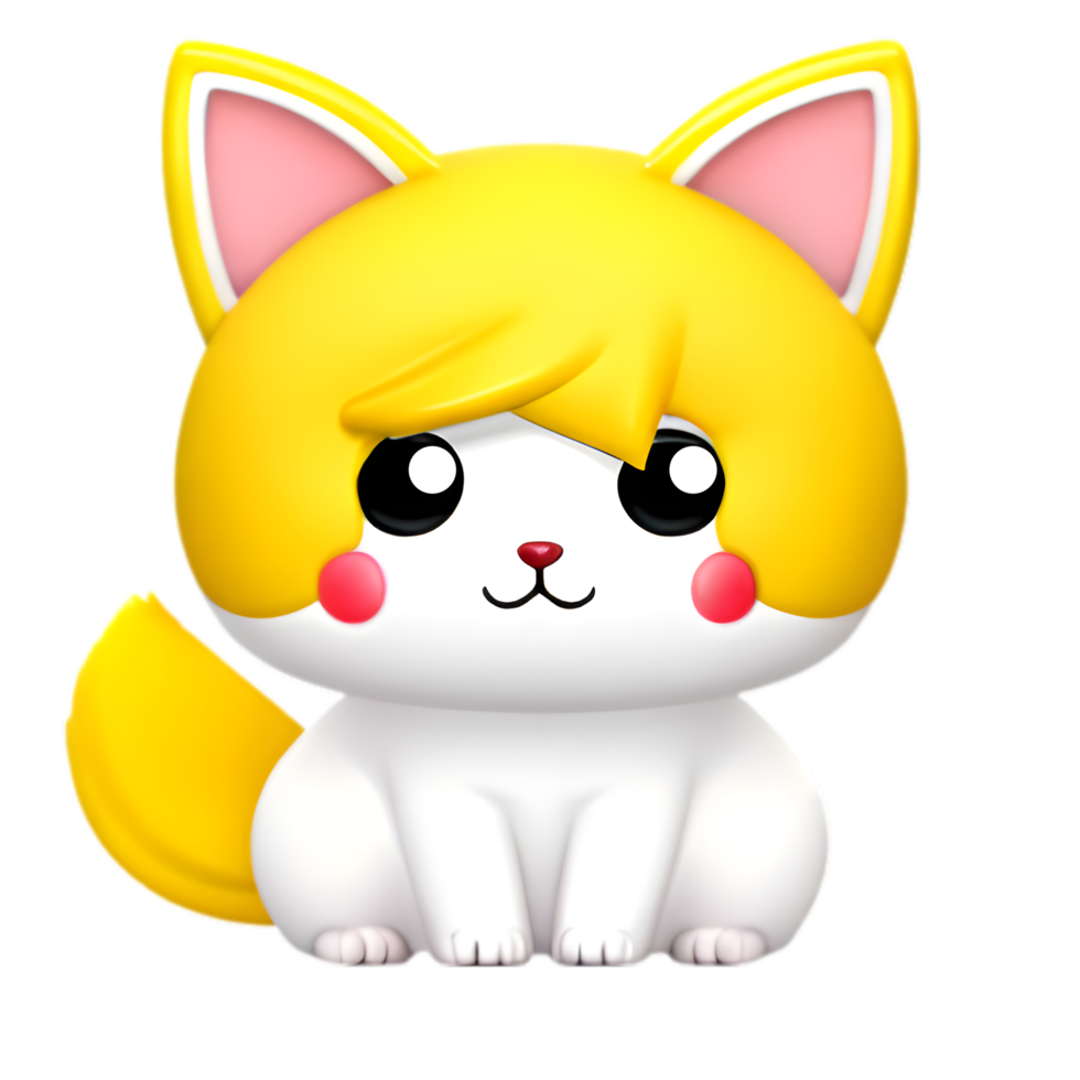 A cute little cat cartoon. AI-Generated. png
