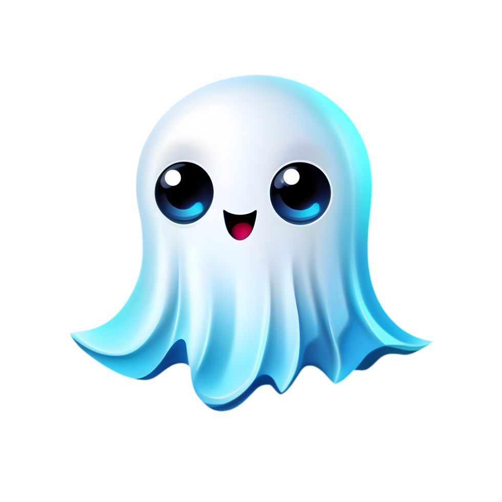 Cute ghost floating in the air. AI-Generated. png