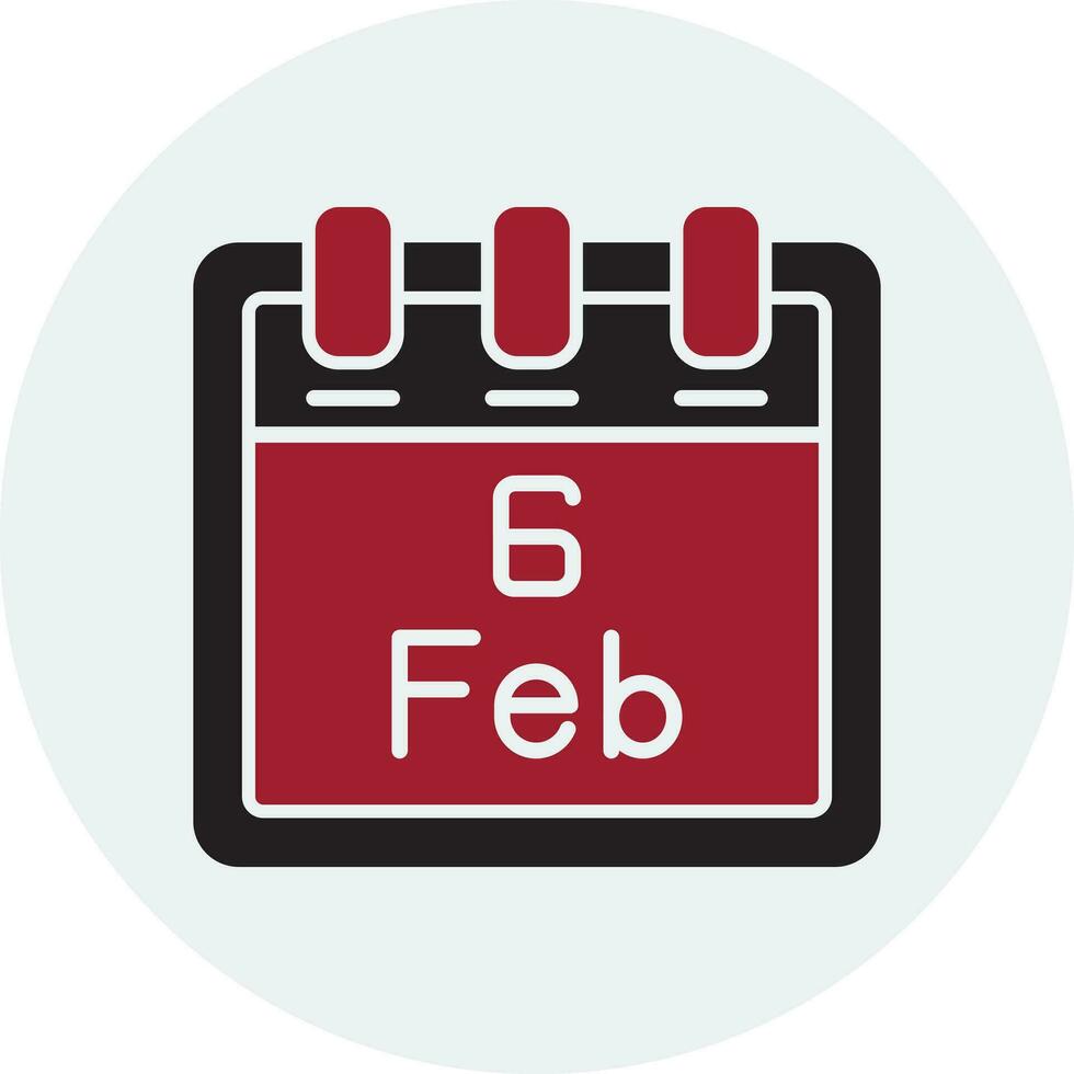 February 6 Vector Icon