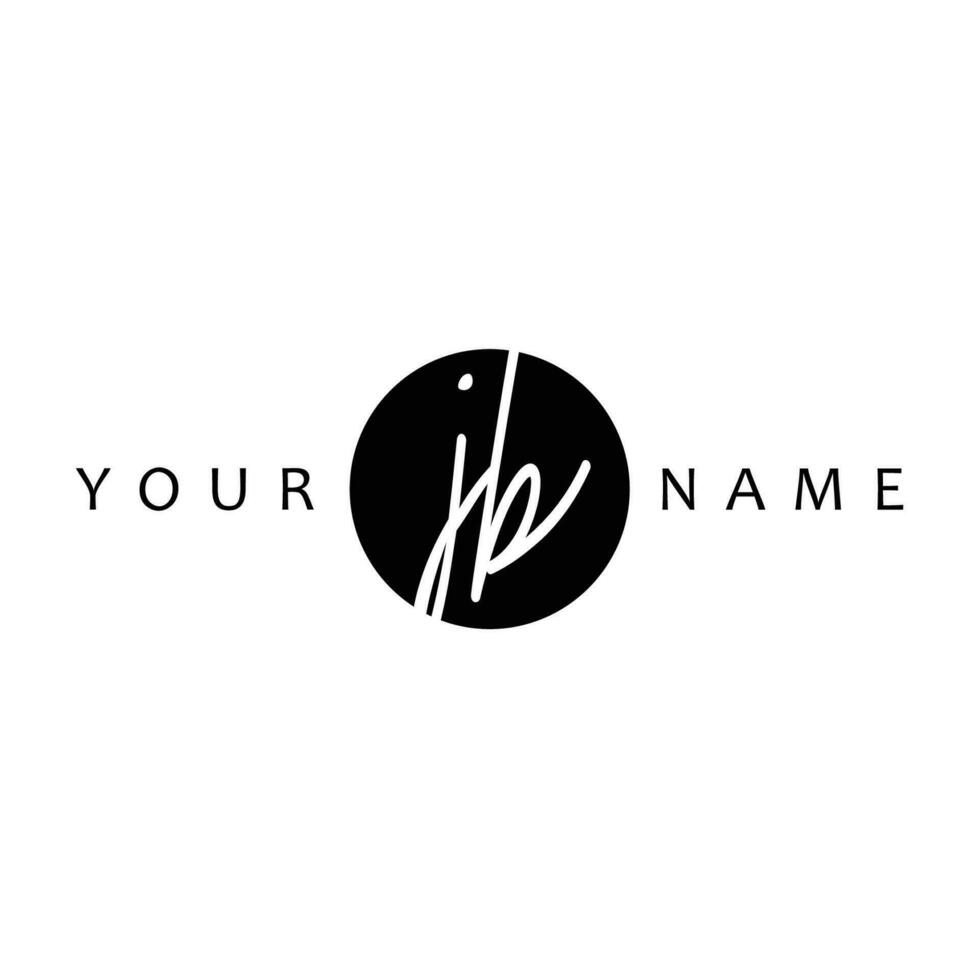 JB Initial Handwriting In Circle Frame Template Design vector