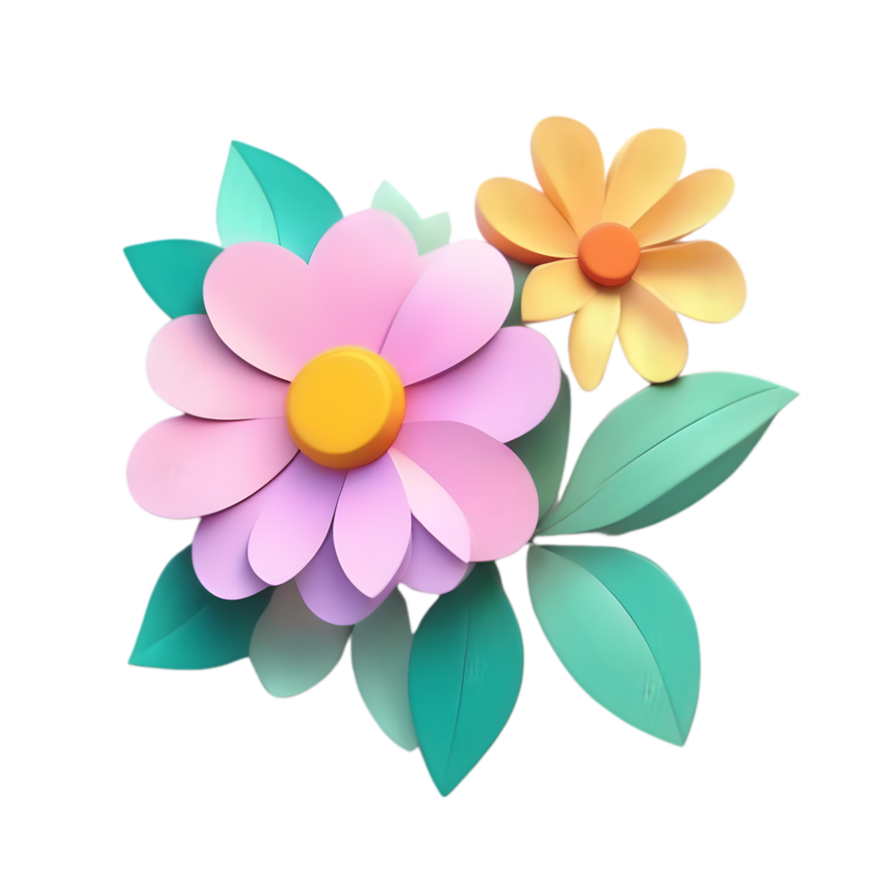 A cute colorful flower. AI-Generated. png