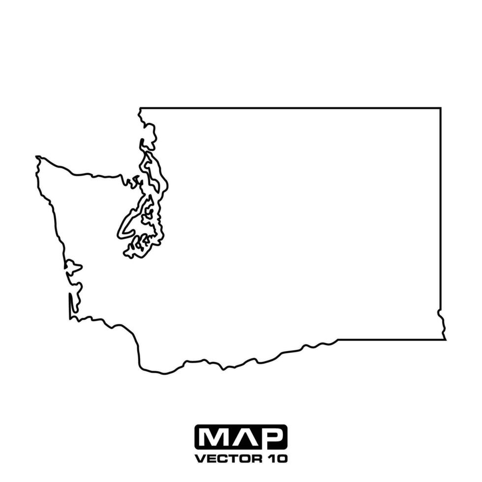 washington map vector elements, washington map vector illustration, washington map vector template