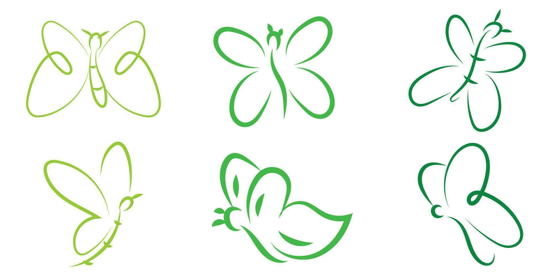 scribble line butterfly illustration, line drawing of butterfly vector elements