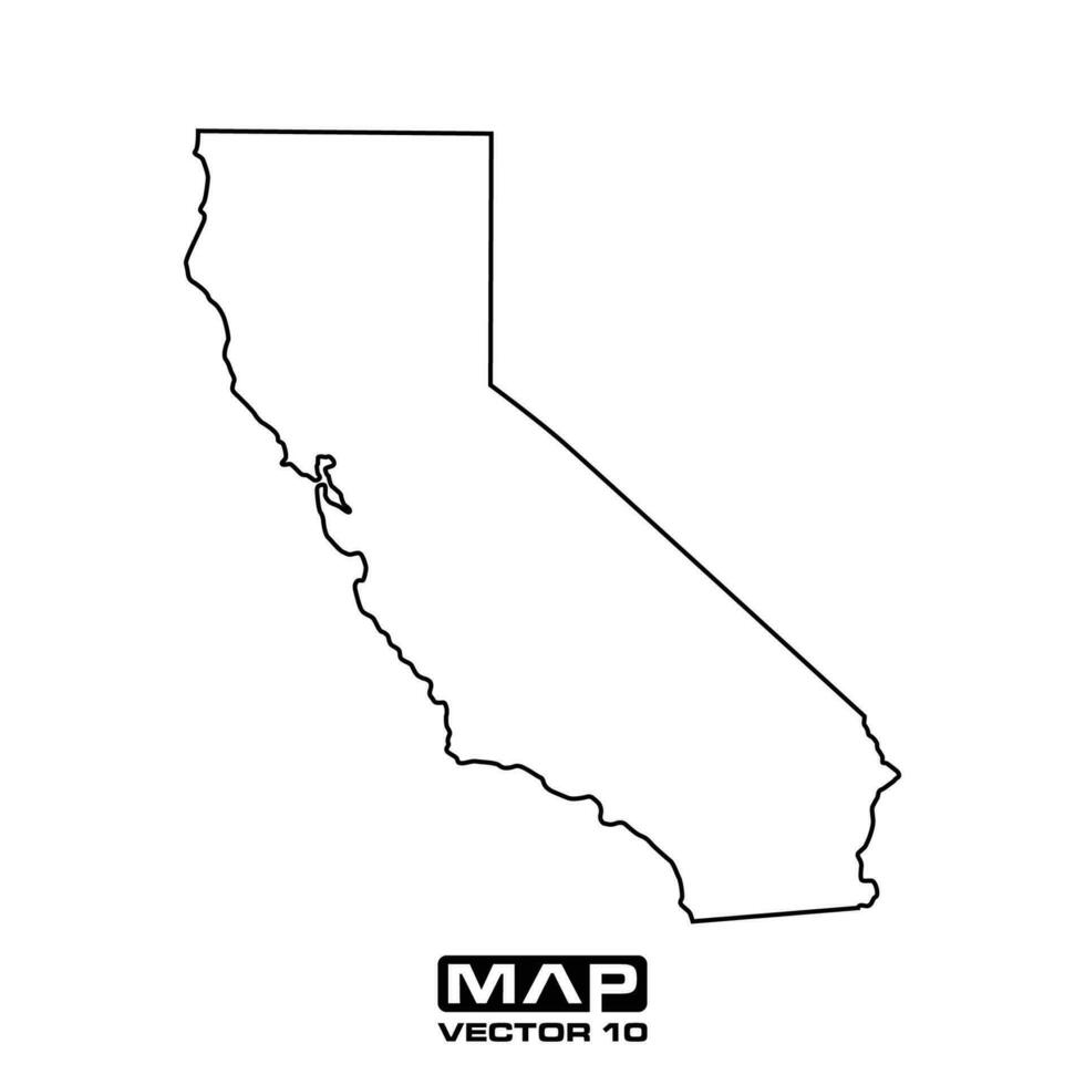 California mapa vector elementos, California mapa vector ilustración, California mapa vector modelo