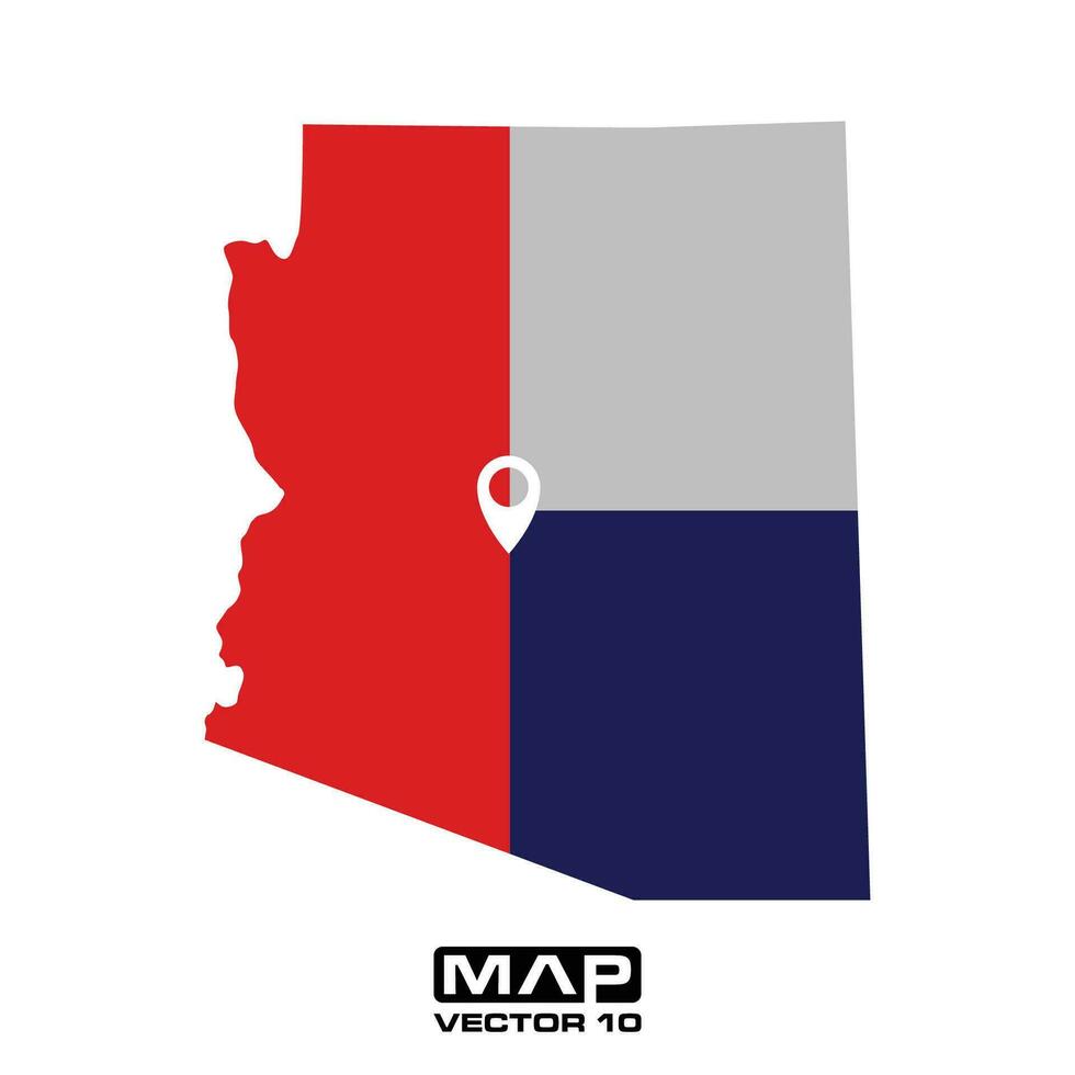 Arizona mapa vector elementos, Arizona mapa vector ilustración, Arizona mapa vector modelo