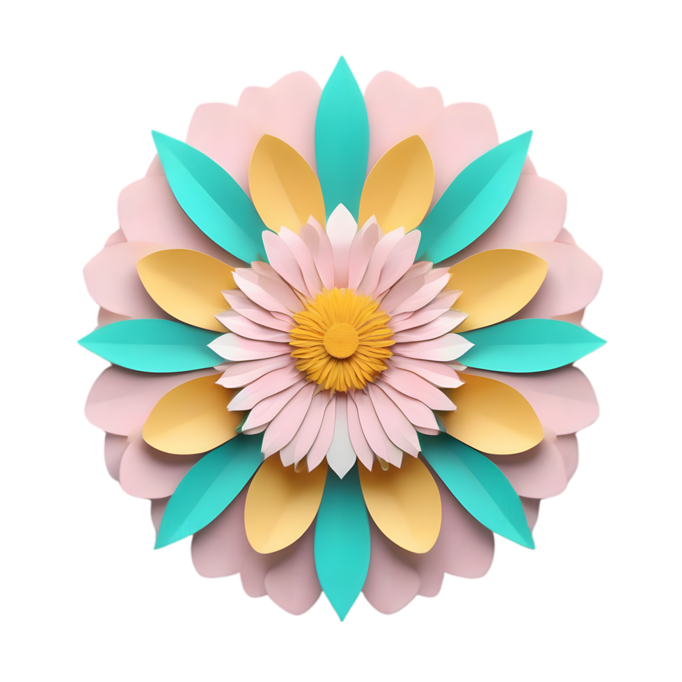 A cute colorful flower. AI-Generated. png