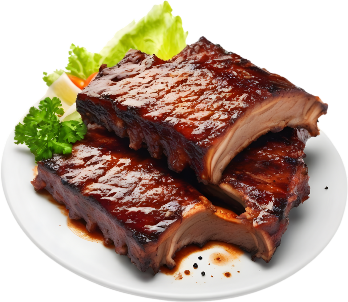 Image of Delicious-looking Barbecue ribs. AI-Generated. png