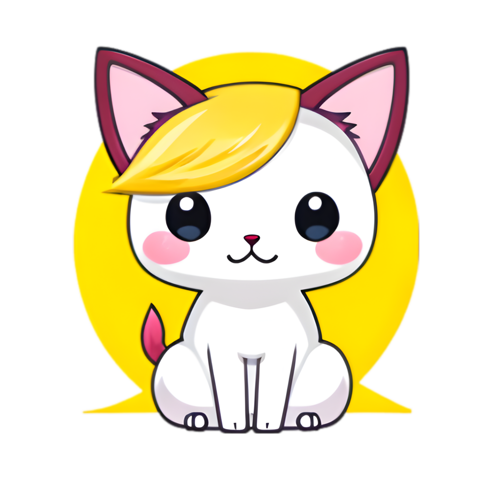 A cute little cat cartoon. AI-Generated. png