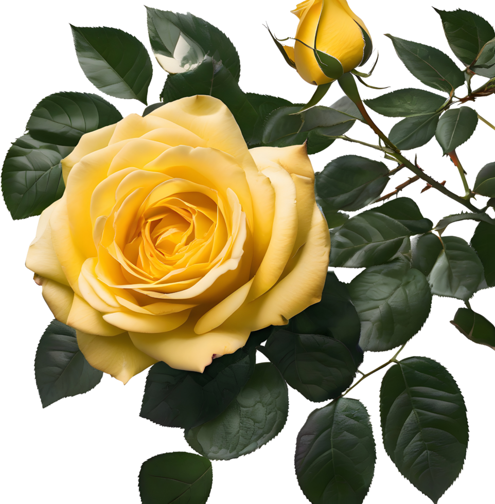 A painting of rose flowers and leaves. AI-Generated. png