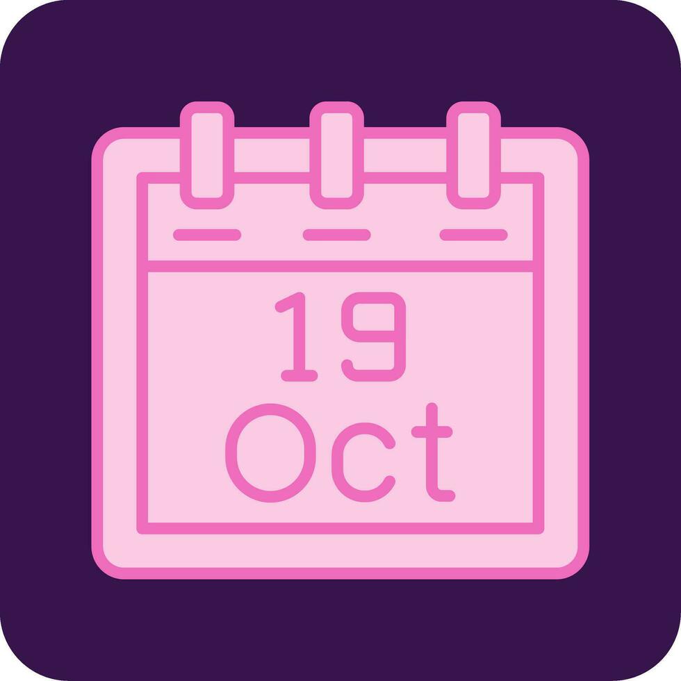 October 19 Vector Icon