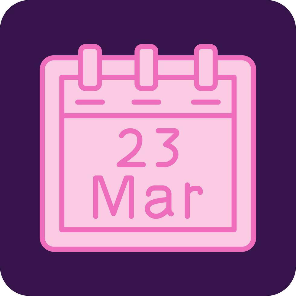 marzo 23 vector icono