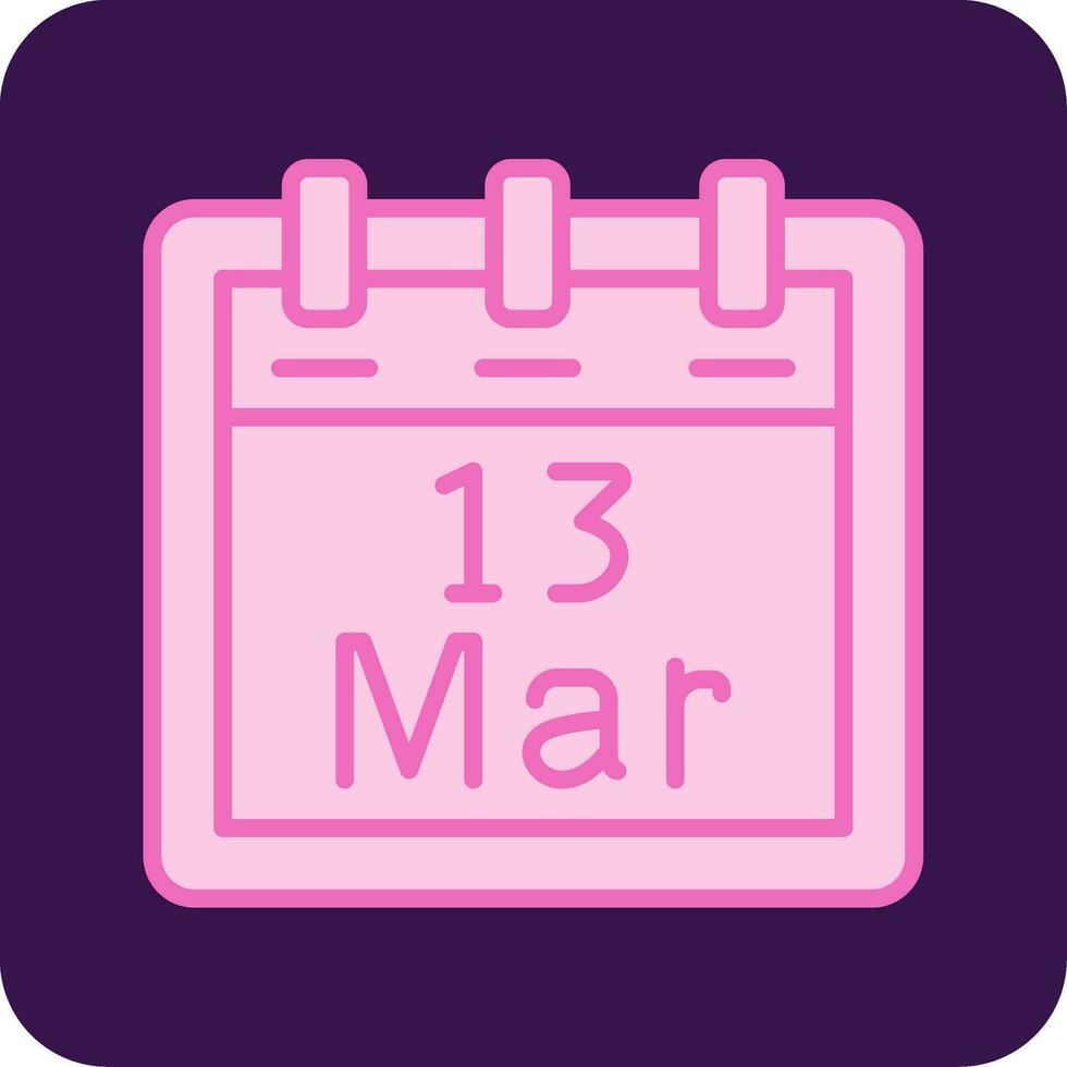 March 13 Vector Icon