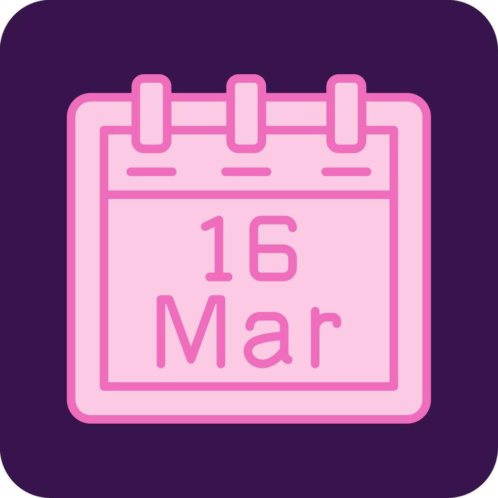 March 16 Vector Icon