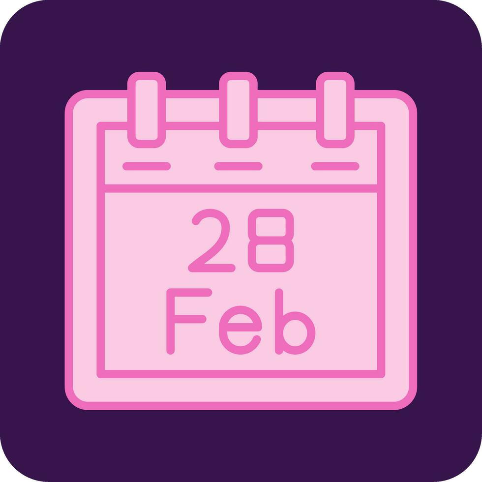 febrero 28 vector icono