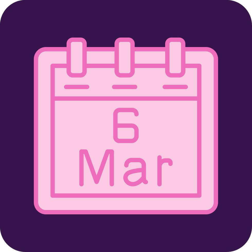 March 6 Vector Icon