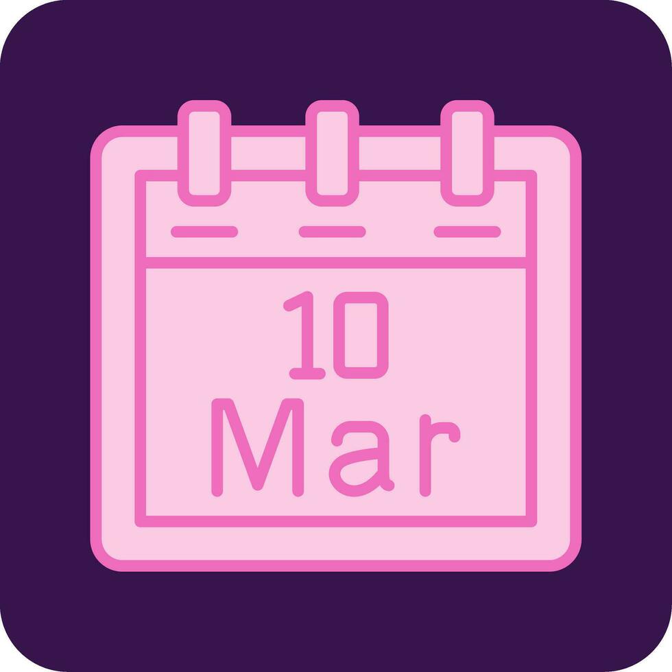 marzo 10 vector icono