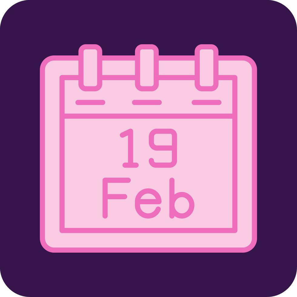 February 19 Vector Icon