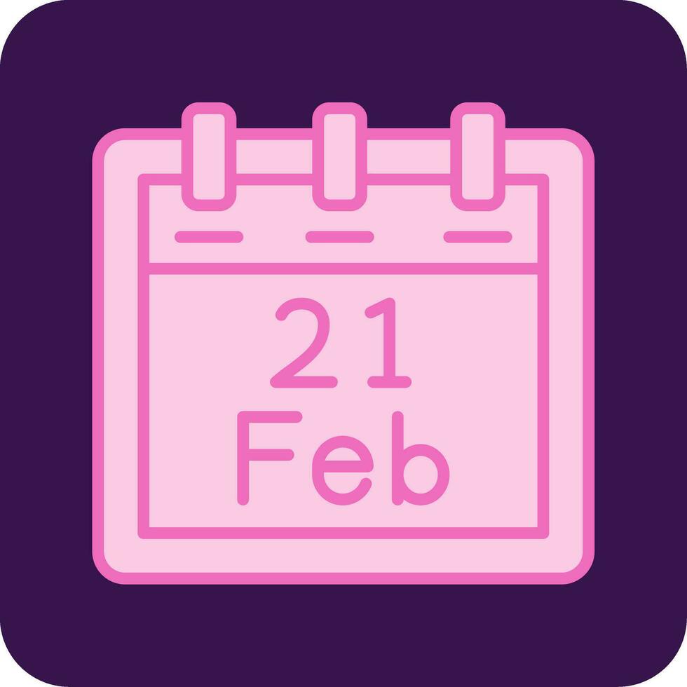 February 21 Vector Icon