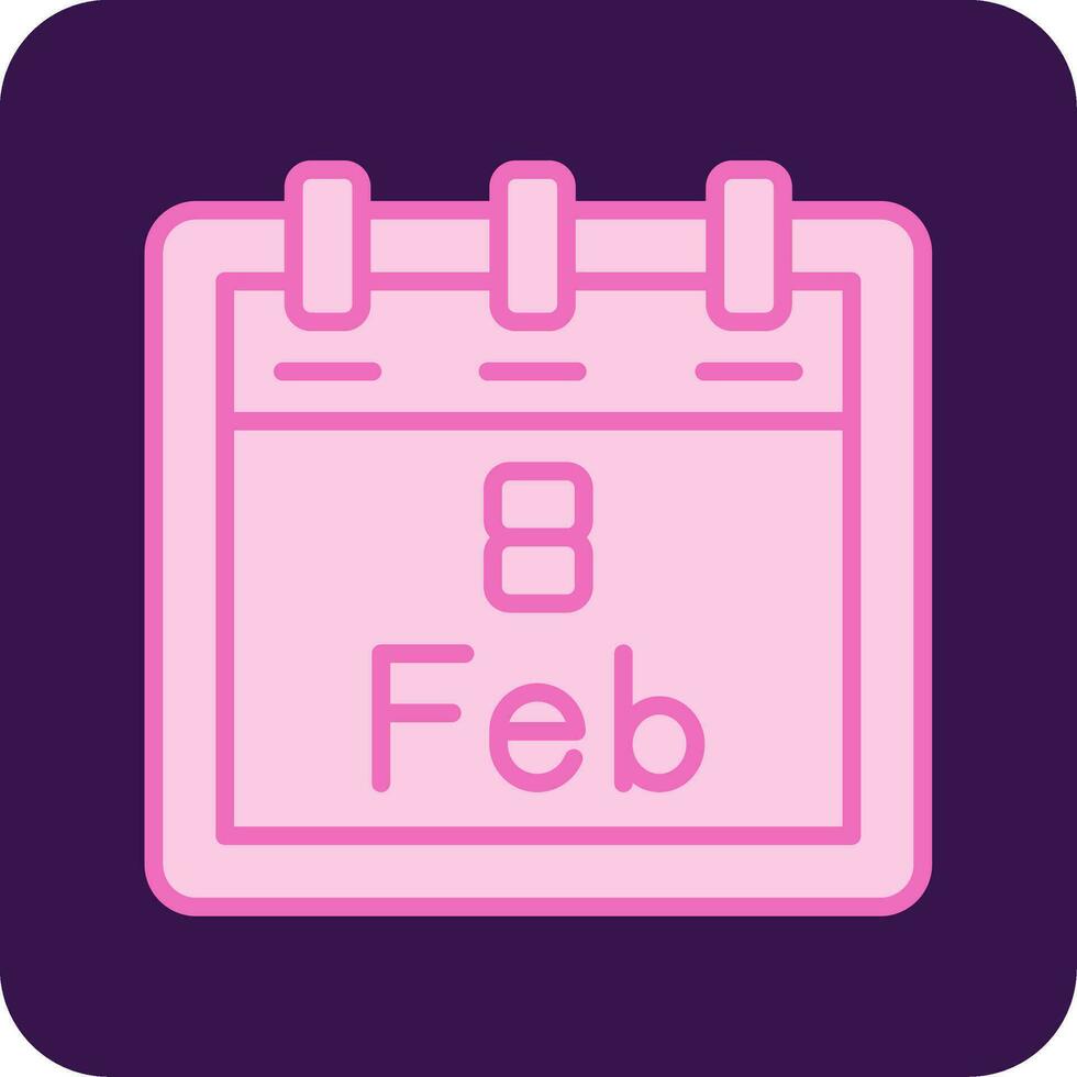 febrero 8 vector icono