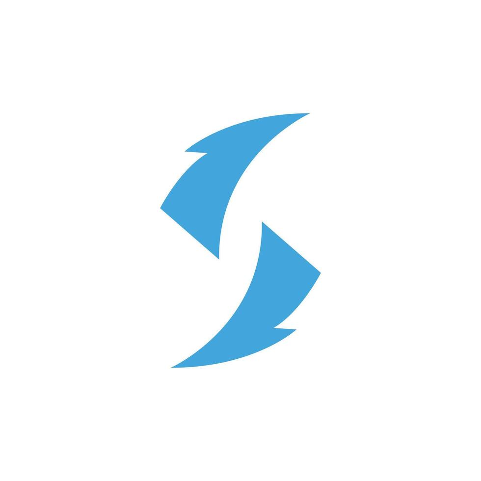letter S arrow recycle icon logo vector template