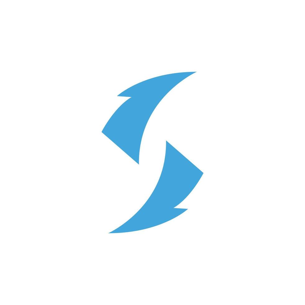 letter S arrow recycle icon logo vector template