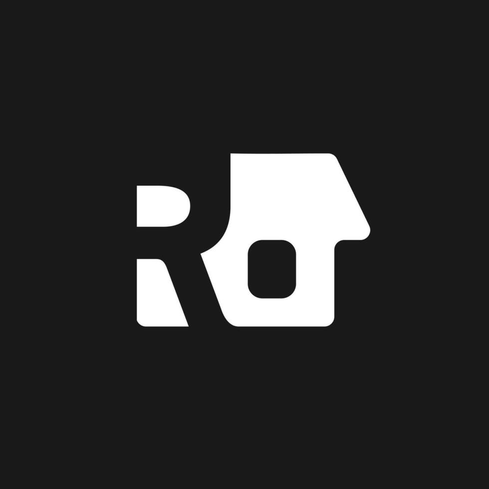 initial letter R and home logo vector icon template