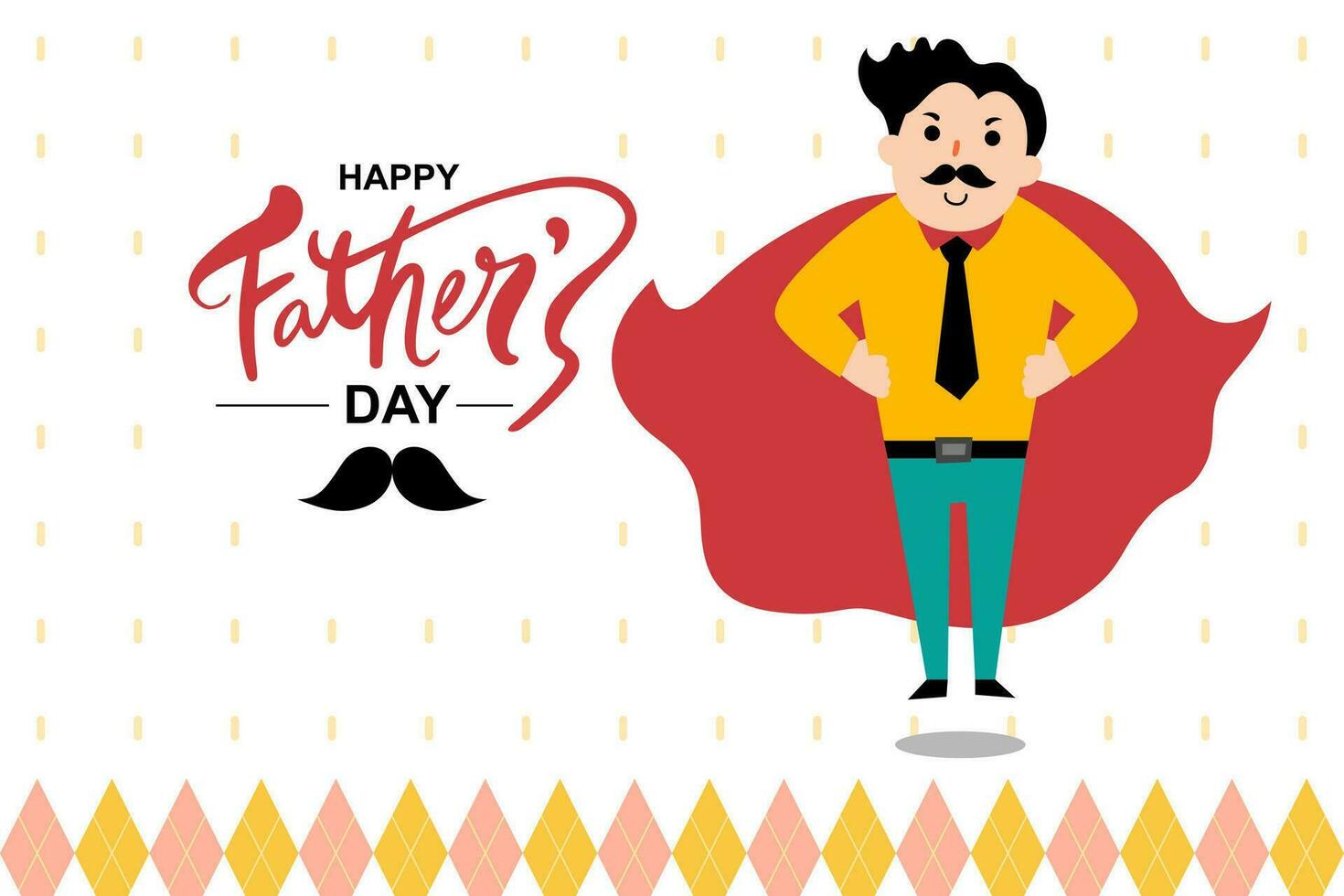 Vector illustration of joyous celebration of Happy Father's Day-hand drawn lettering phrase. Super father