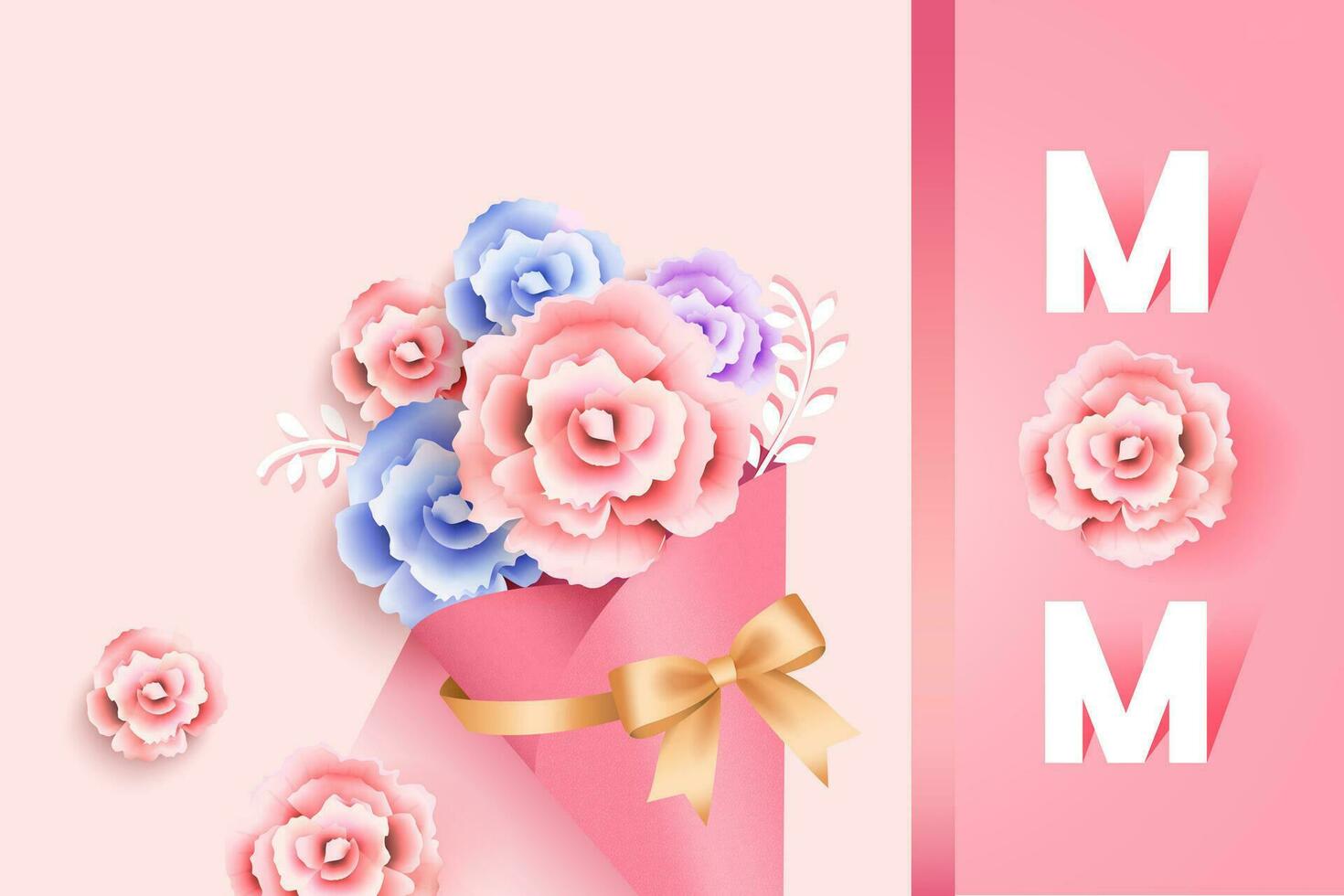 Vector illustration of joyous celebration of Happy Mother's Day