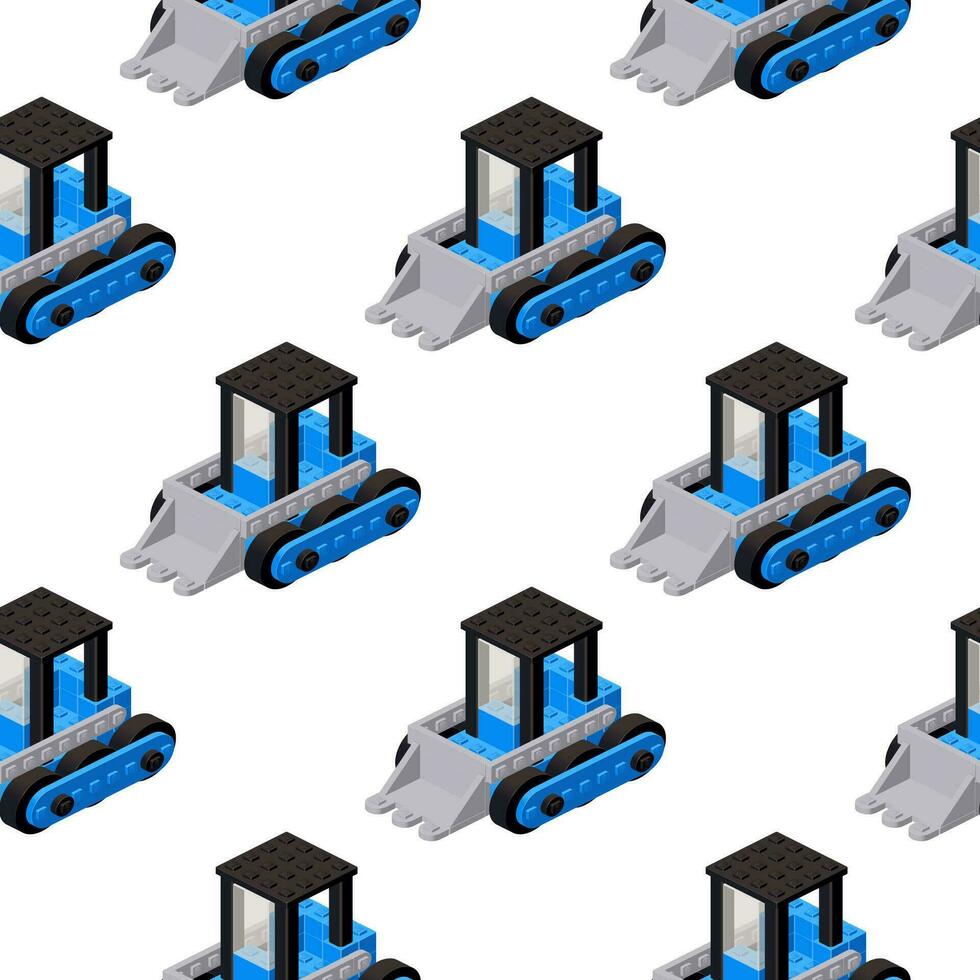 modelo de un mini tractor en isometria en un blanco antecedentes. vector