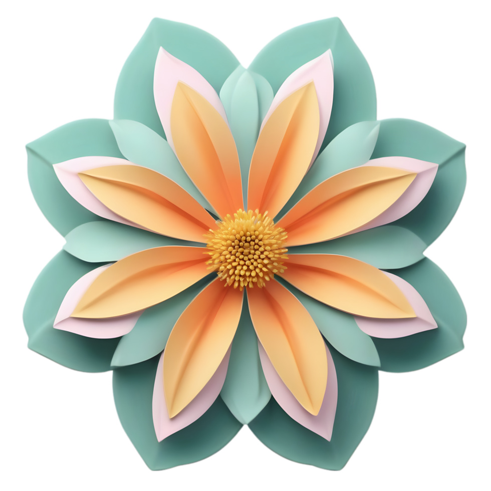 A cute colorful flower. AI-Generated. png